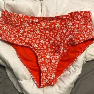 Rose pattern high waisted bikini